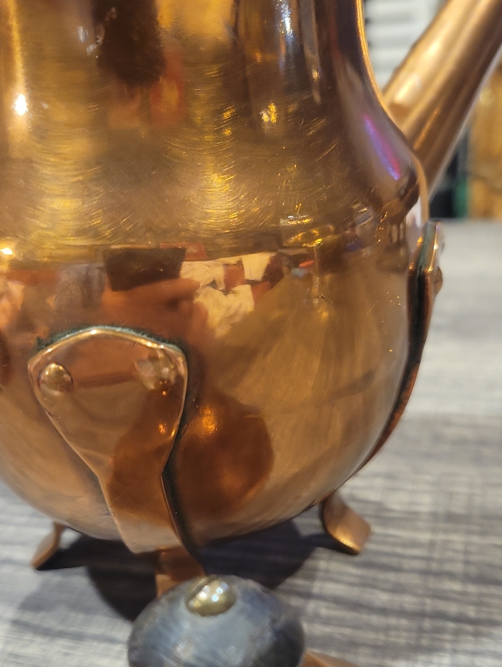 Copper Swedish Coffee Pot, Heart Handle Mount EXC.Vint.Cond.!! - Picture 9 of 9